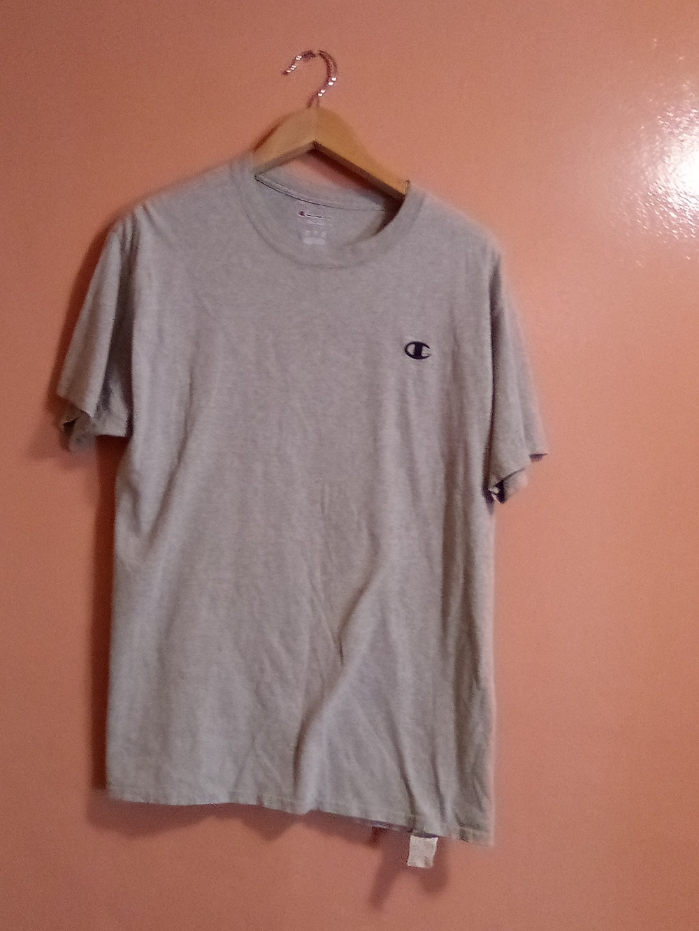 Champion Light Gray Crewneck Short Sleeve Tee with Logo ( Bag H )